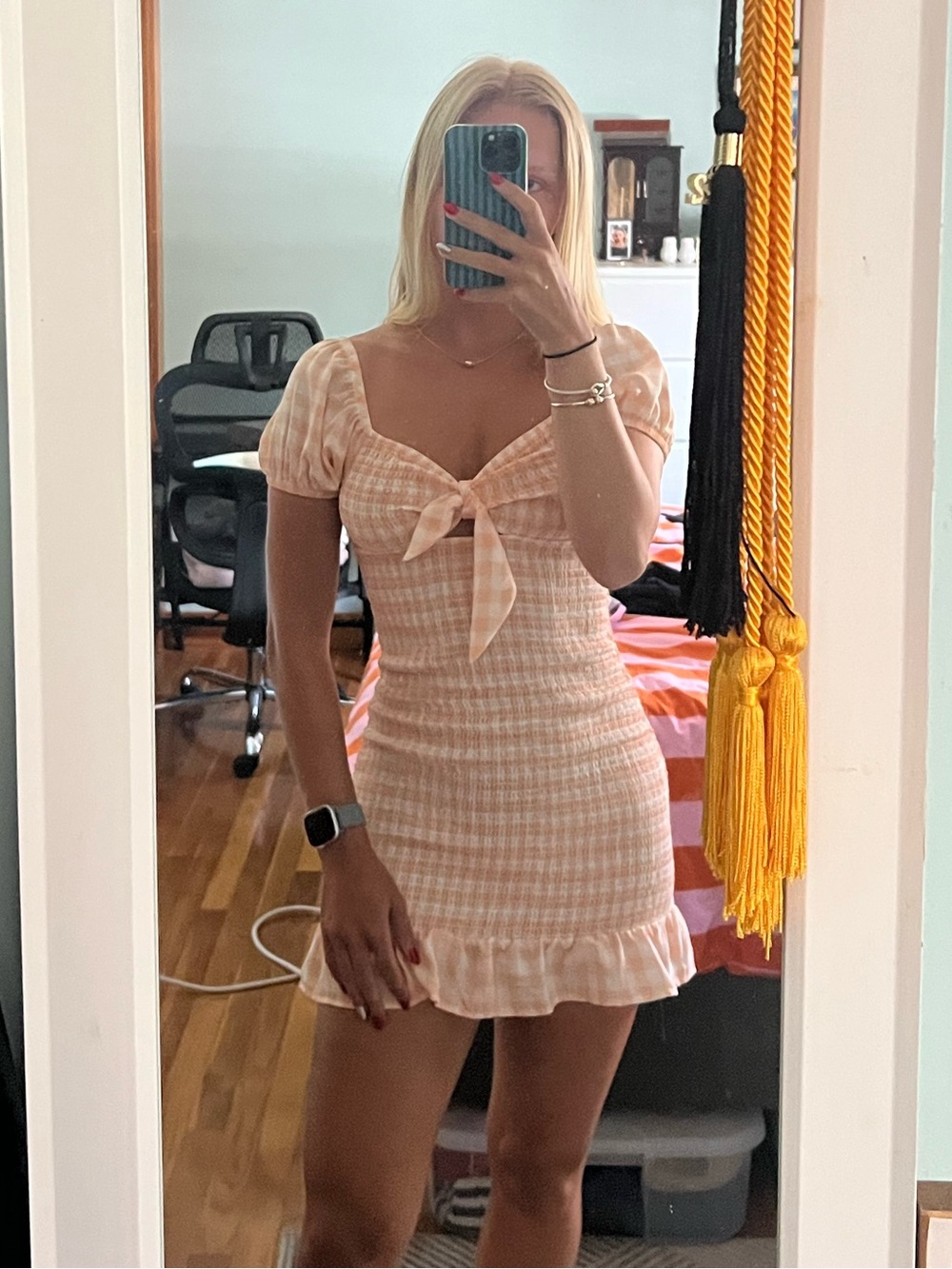 Smocked puff sleeve summer Dress